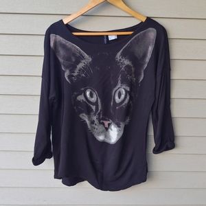 H&M black cat sweater